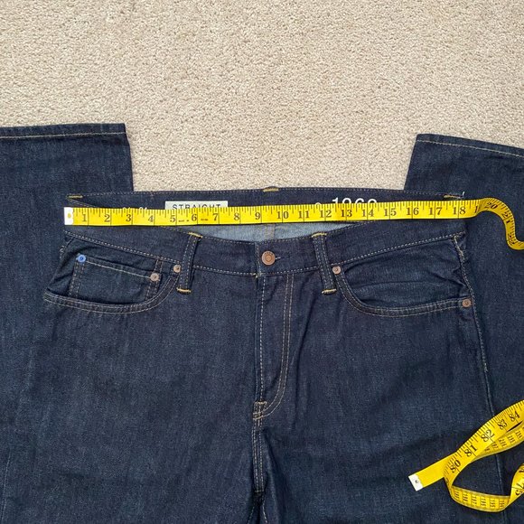 Mens 34x34 100% cotton dark blue straight jeans - Picture 4 of 9